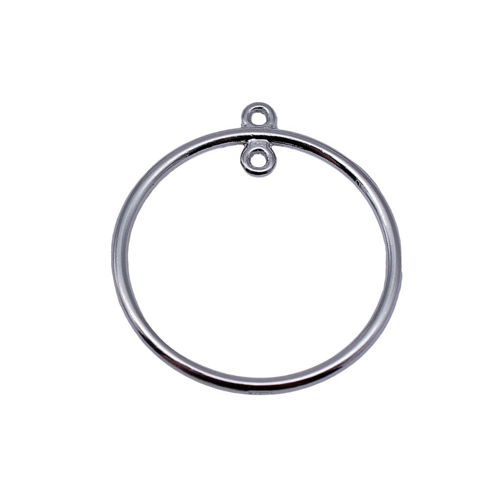 Irregular Oval Frame Connectors Moon Hammered Texture Links For Earring Making