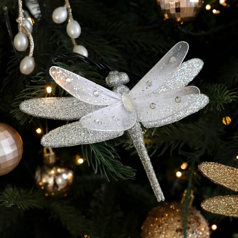 Lightweight Plastic Butterfly And Dragonflies Christmas Decorations For Indoor Outdoor Holiday Homes Party Accessories