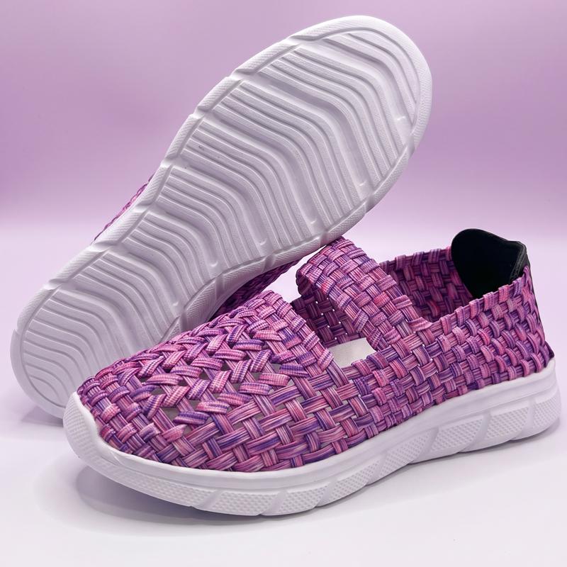 Summer Girl Mary Jane Sandals Lady Handmade Braid Sandals Women Black Purple Weave Flat Shoes Plus Size