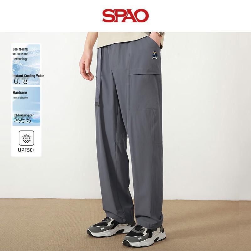 SPAO Men s Korean Bear Wide-Leg Breathable Summer Cargo Pants L