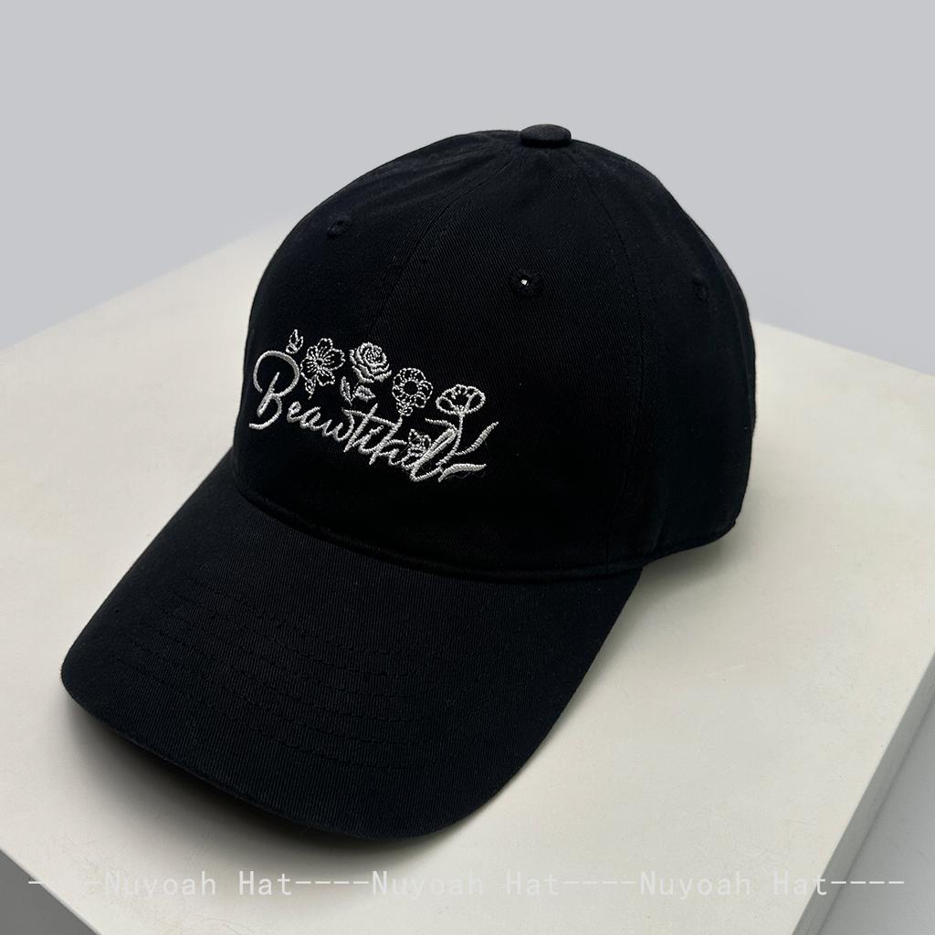 Baseball Stitching Embroidered Letterings Alphabet Flower Sweet KFashion Style Korean Women New Brand Latest Fresh Caps Peaked Hats Sunshade Retro