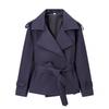 and Winter New Arrivals Women's Clothing Zr European and American Style Foreign Trade Fashionable Versatile Solid Color Belted Short Jacket Coat