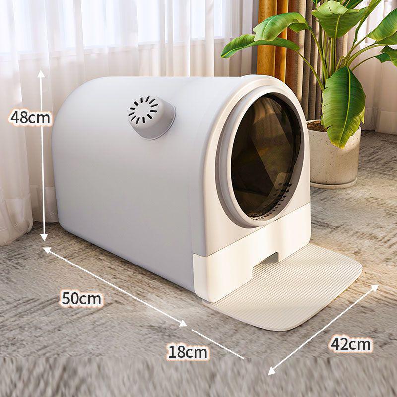 Extra-Large Odor-Proof Enclosed Cat Litter Box with Drawer & Splash Guard