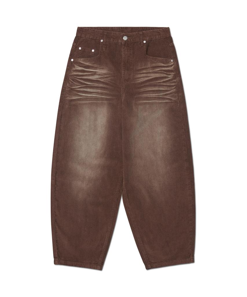 Nomaenyueol Wave Curved Corduroy Pants - Brown