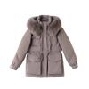 Big Fur Collar Down Jacket Women's New Hooded Thickened Mid-length White Duck Down Slim Coat Winter