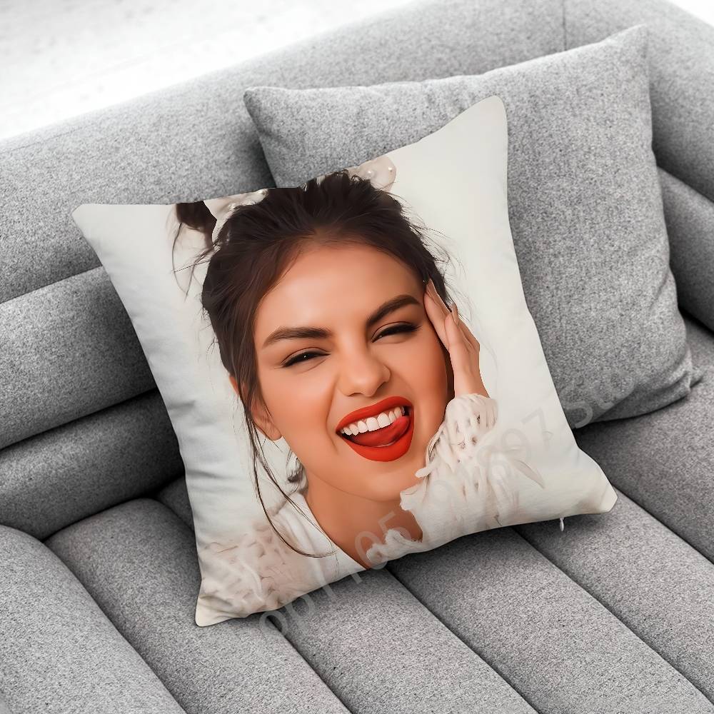 Federa Cuscino Decorativo Attore Cantante S-Selena Gomez Per 45*45Cm 40Cm 30Cm 50Cm 55Cm Quadrato Federa Cuscino Casa