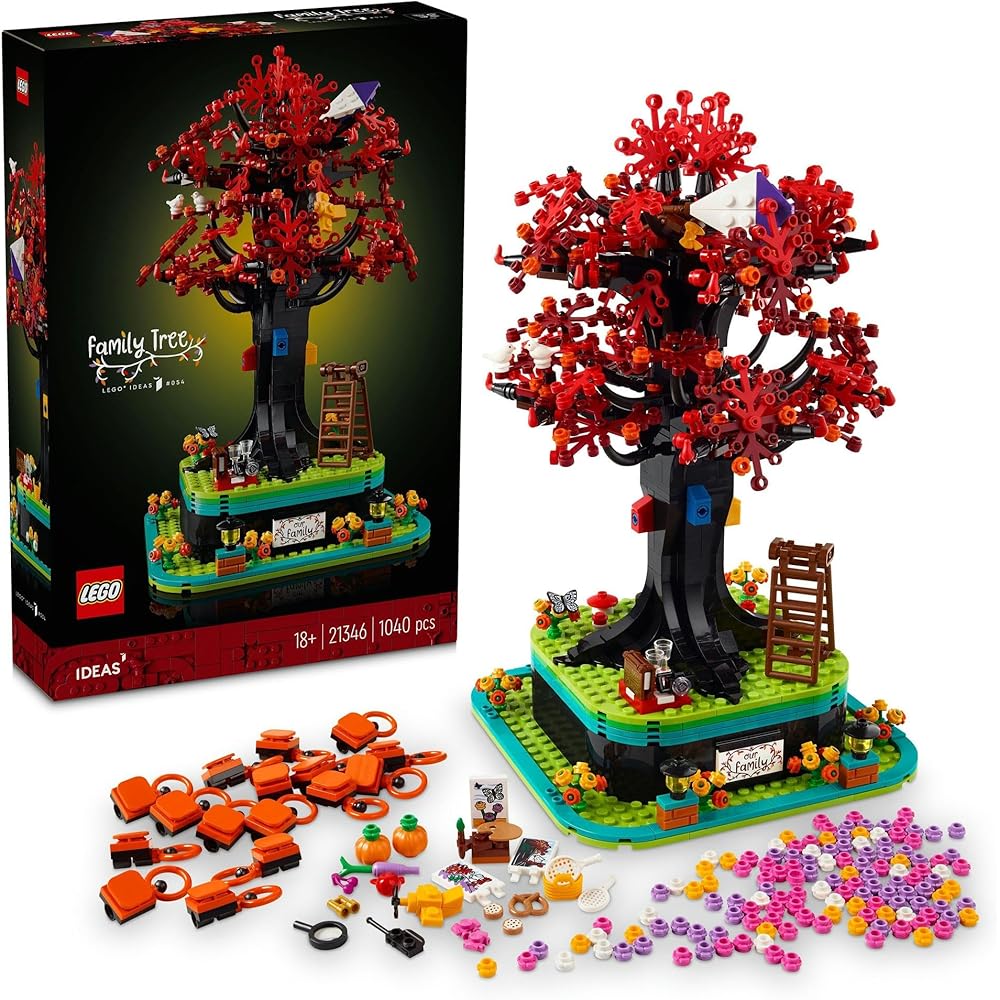 LEGO Ideas Family Tree Building Set 21346 Toy Gift for Men Women Home Decor with Fake Green Plants