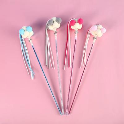 Brinquedos fofos para gatos, fada, engraçado, bastão de gato, pena, fita, resistente a mordidas, bastão de gato engraçado com sino, brinquedo para gatos, brinquedo para gatos, dançarina de gatos, varinha