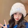 New Plush Hat for Women In Winter Korean Style  Versatile  Face Showing Small  Thickened  Warm Knitted Hat  Ear Protecting Woolen Hat