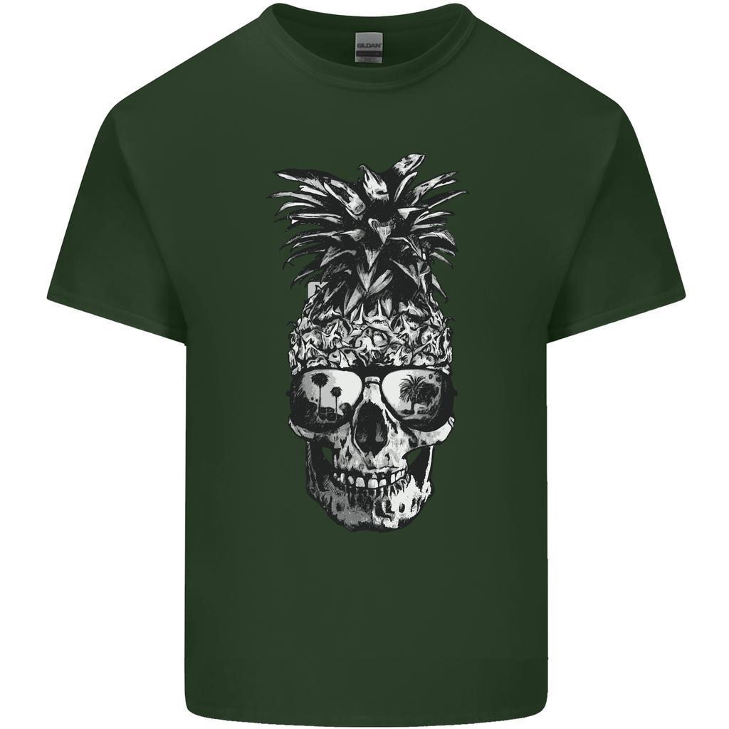 Pineapple Skull Surf Surfing Surfer Holiday Unisexs Light Cotton TShirt