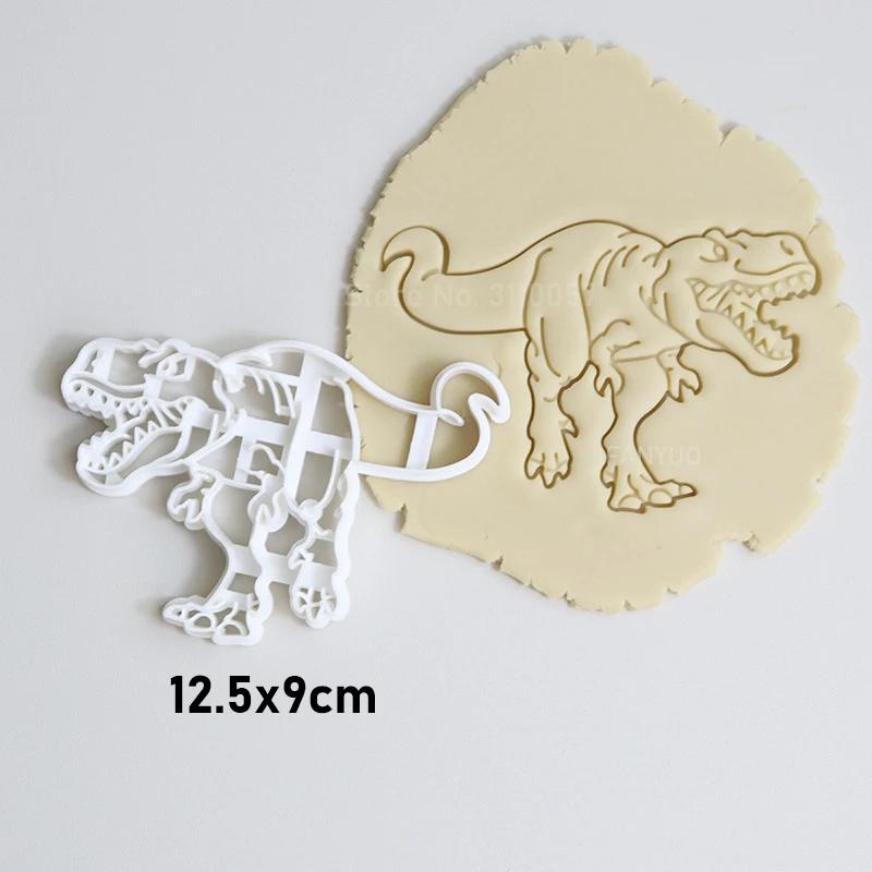 2023 Dinosaur Cookie Cutters Mold Dinosaur Biscuit Embossing Mould Sugarcraft Dessert Baking Mold Cake Kitchen Accessories Tools