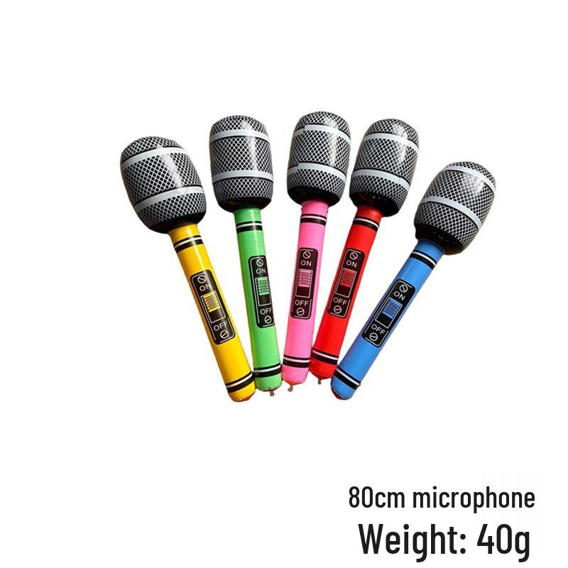 Inflatable Microphone Stage Prop - 25 PVC Musical Instrument Balloons