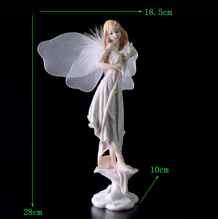 Europe Flower Fairy Beauty Angel Figurines Decoration Resin Home Crafts Desktop Cute Ornament Birthday Wedding Gift Accessories