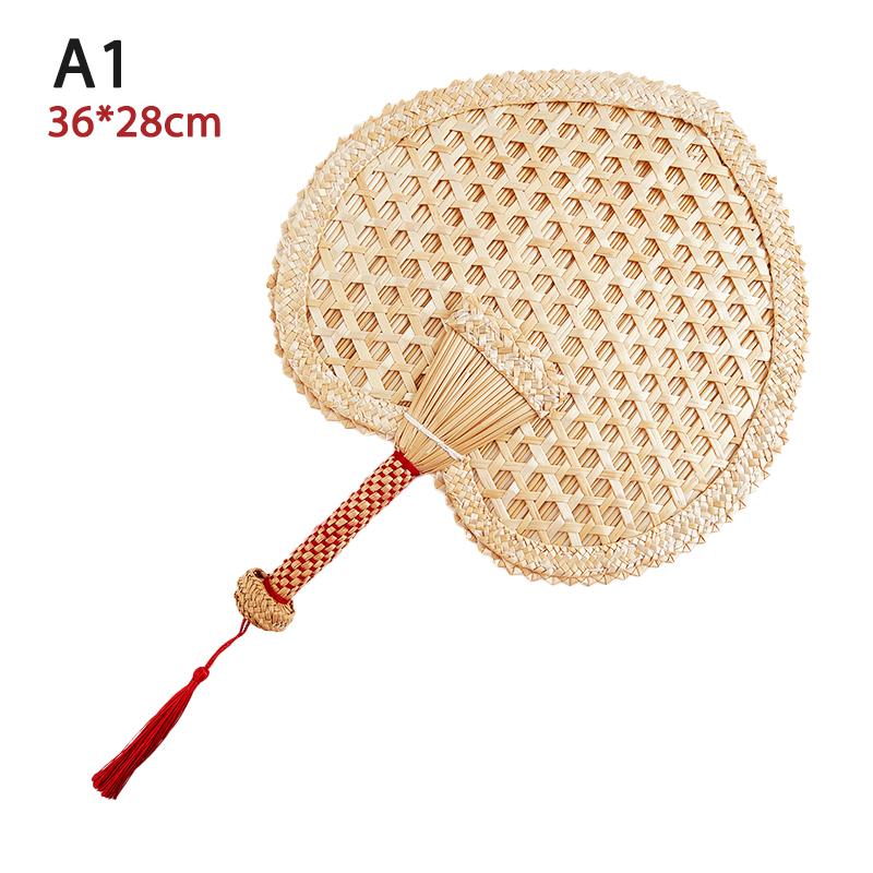 Hand-Woven Woven Straw Hand Fan Old Summer Natural Environmentally Friendly