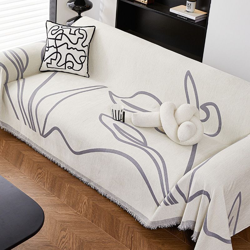 Nordic Wind One Straight Row Sofa Cover Cloth Gold Non-slip Machine Washable Full Cover Sofa Cover Four Seasons General Sofa Blanket