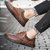 Comfy Flats Leather Men's Casual Shoes Classic Lace Up Outdoor Shoes Elegantes Office Men Hiking Footwear Male Walking Sneakers