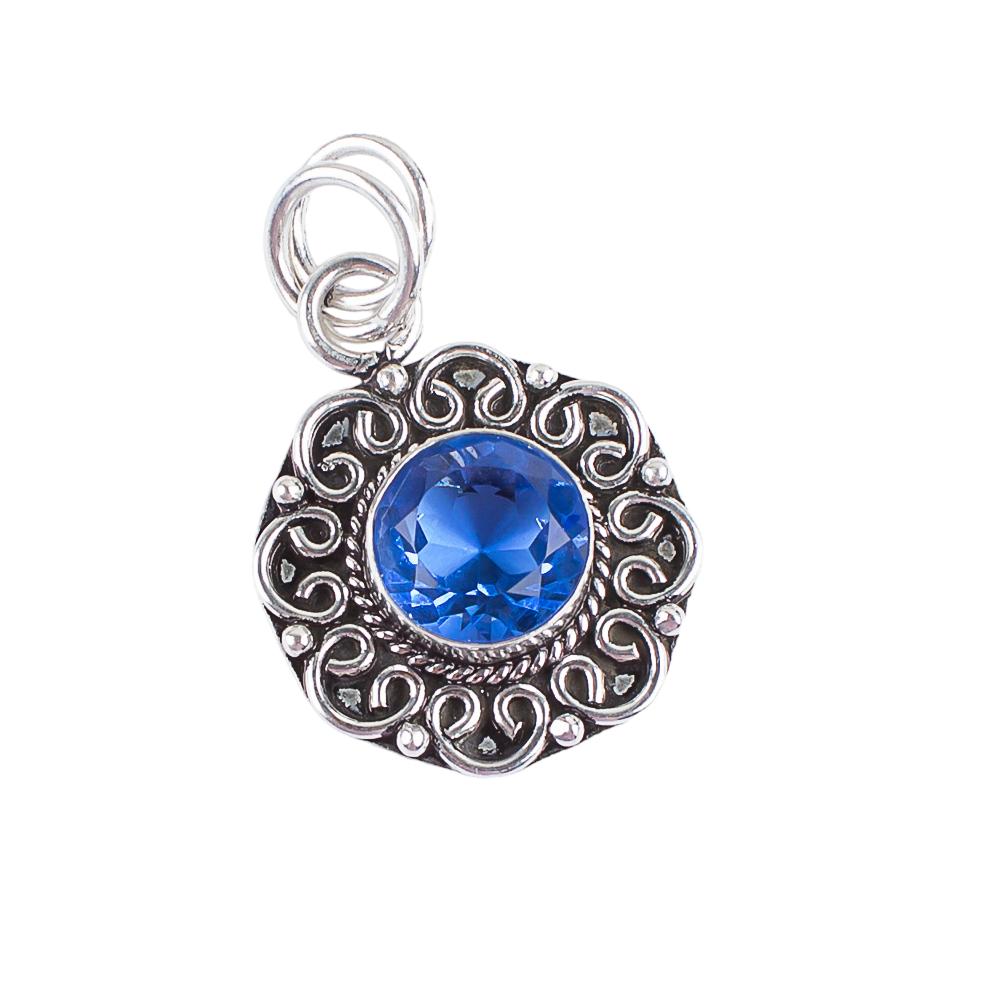 Tanzanite Gemstone 925 Sterling Silver Handmade Round Pendant 1.06" Gift For Love PP-29-4