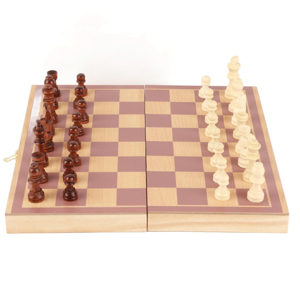 Portable Wooden Chessboard Folding Board Chess Game for Party Family Activities