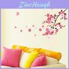 Charming 3d Room Peach Blossom Flower Butterfly Vinyl Wall Art Decal For Living Room