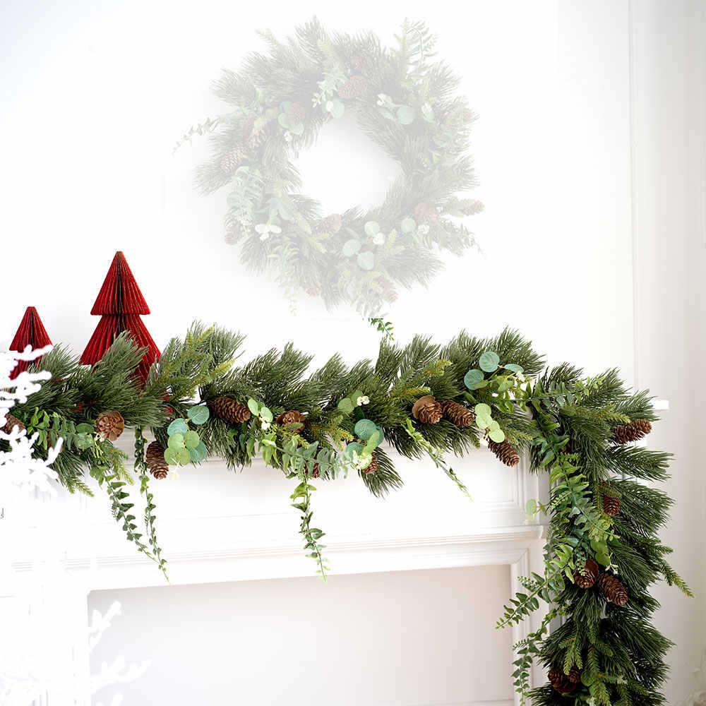 Forest Style PE Christmas Wreath for Door Hanging Decor