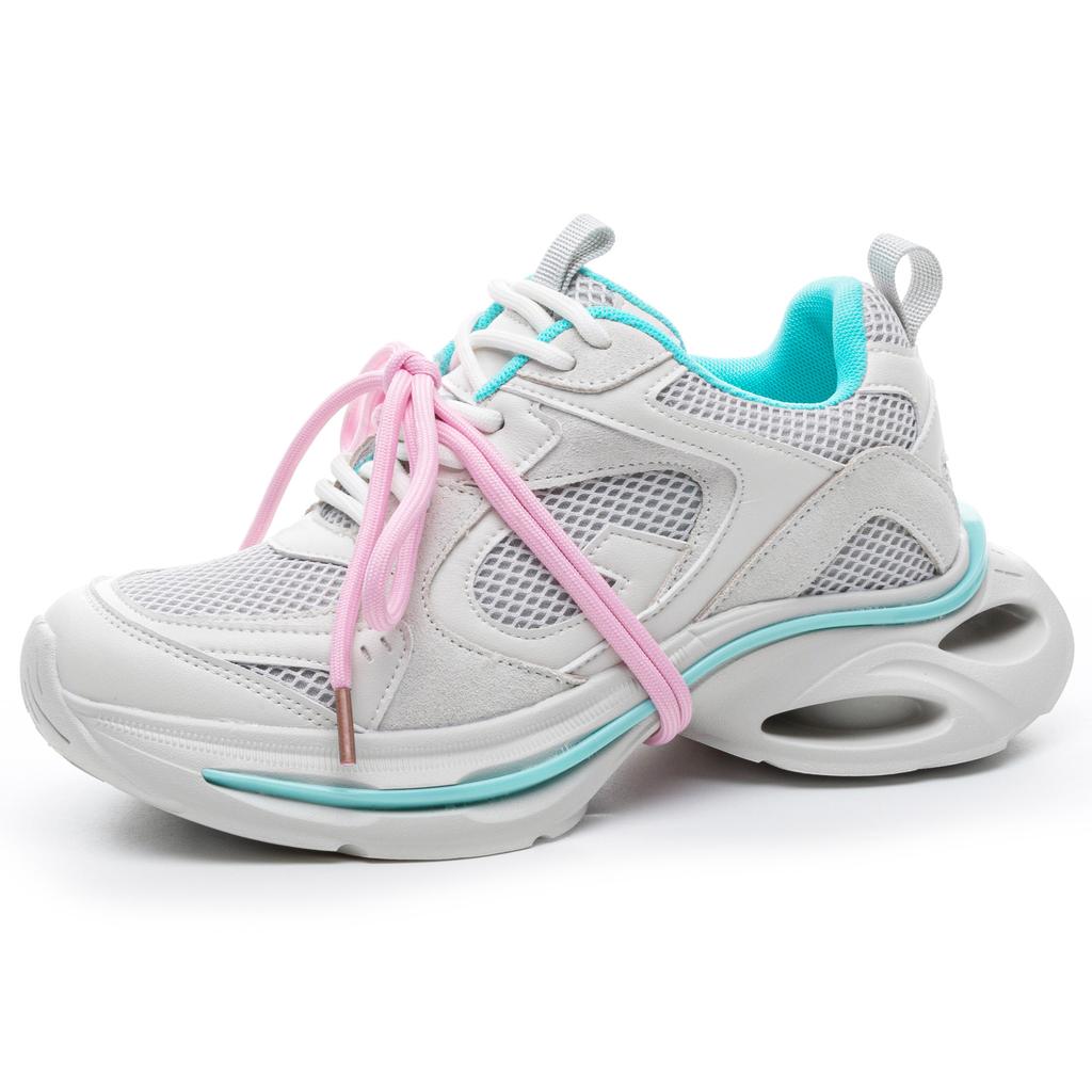 2025 Spring New Retro Trend Thick-soled Heightening Dad Shoes Women's Interstellar Travel Silver Sneakers Women's Shoes