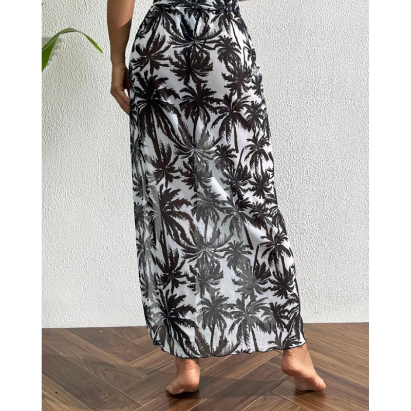 TS JYL-SW023 Printed Mesh Skirted Bikini Bottom, High-Waist Sexy Swimwear For Women L детские порошок