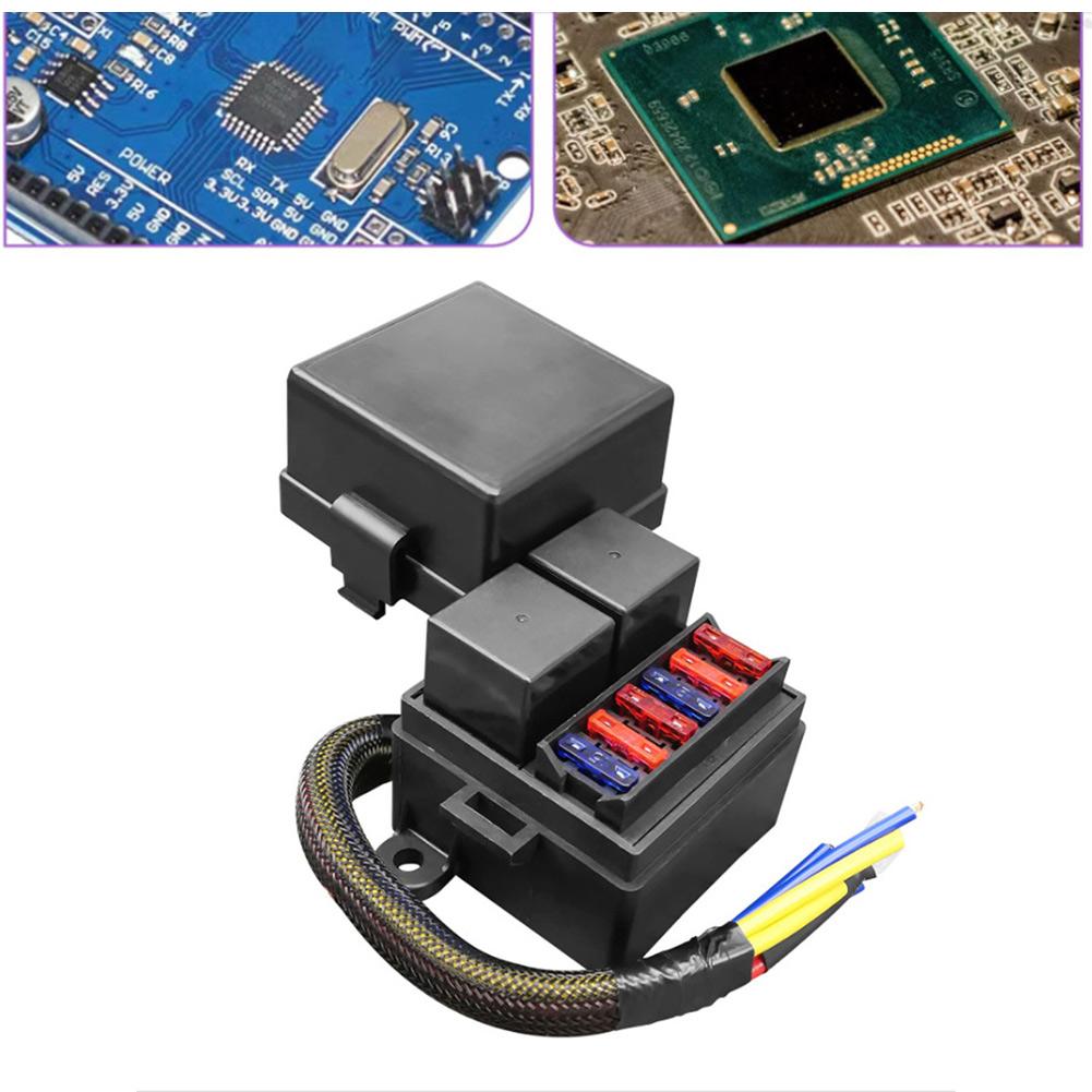 Pre-Wired Fuse Relay Box 2/3/4/6 Way 4-Pin 40A Relay Block Kit For Cars Truck Marine Boat Interior Parts