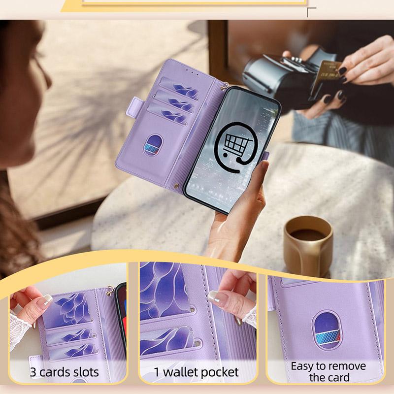 For Honor Magic6 Pro 5G Crossbody Case RFID Blocking Card Holder PU Leather Flip Phone Cover