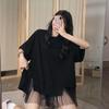 Women's Plus Size Summer Short-Sleeve T-Shirt Loose-Fit Mesh Panel Blouse