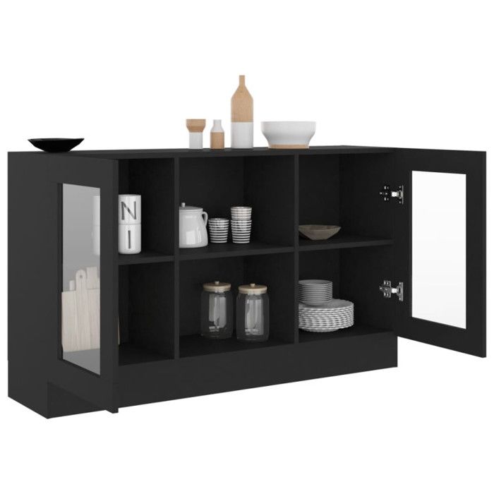 VidaXL Armoire à vitrine Noir 120x30,5x70 cm Bois d'ingénierie 802787