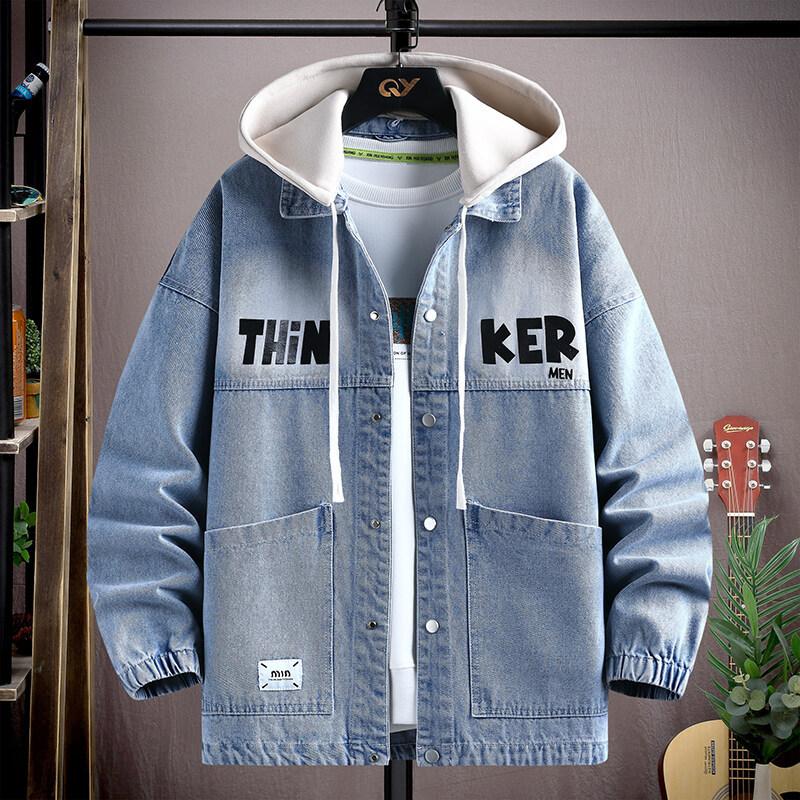 Chaqueta para Niños Grandes Adolescentes Primavera y Otoño Chaqueta de Mezclilla Niño 13 Estudiantes de Secundaria a la Moda Guapo Ropa de Hombre de 15 años