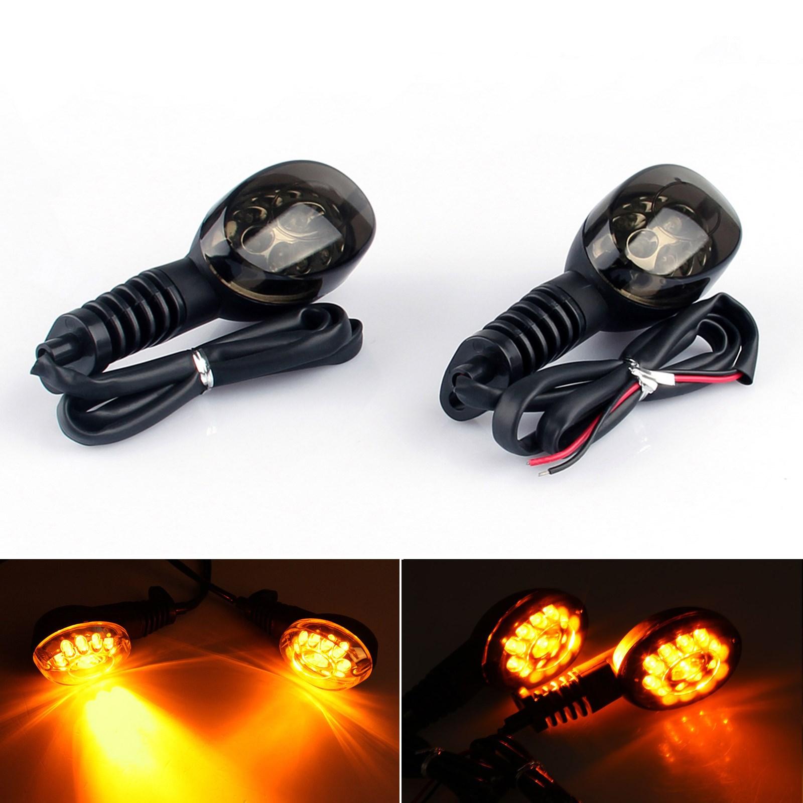 

Front Rear LED Turn Signals For Kawasaki NINJA 250R KLX 250 Vulcan 650 Z650RS Smoke