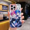 ReZero Rem Ram Jelly Double layer Pink Mobile Phone Case for iPhone 17 16 15 14 13 12 11 Air Pro Max Plus Protective