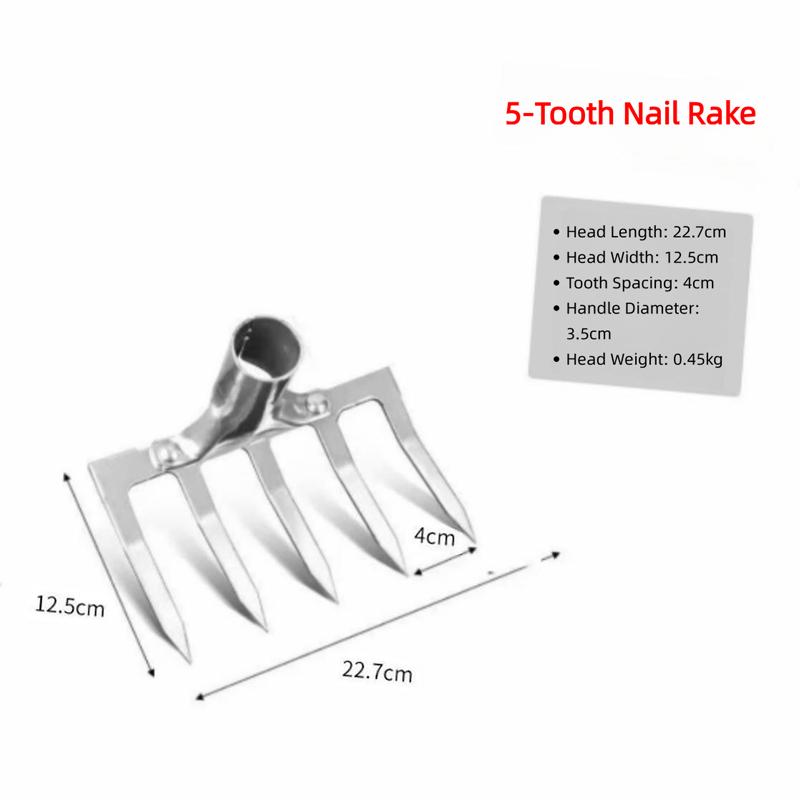 Thickened Agricultural Tool Nail Rake 5/7/11 Tine Tooth Rake Multi-Functional Manganese Steel Scraper Iron Rake For Farm Use
