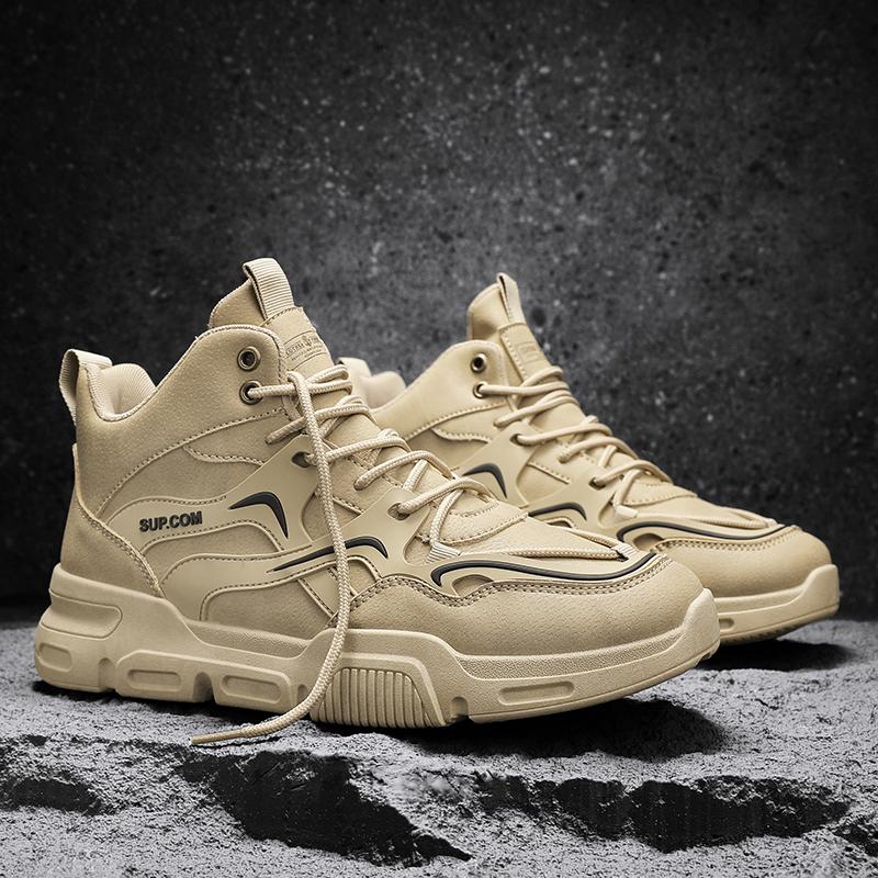 Shoes for Men Autumn New High Top Motorcycle Boots Outdoor Platform Fashion High Quality Ankle Boots Safety Shoes Man for Work
