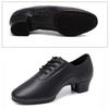 Men Latin Dance Shoes Man Salsa Tango Modern Leather Ballroom Dancing Shoes Low Heels Adults Children Boys Small Size Lace Up