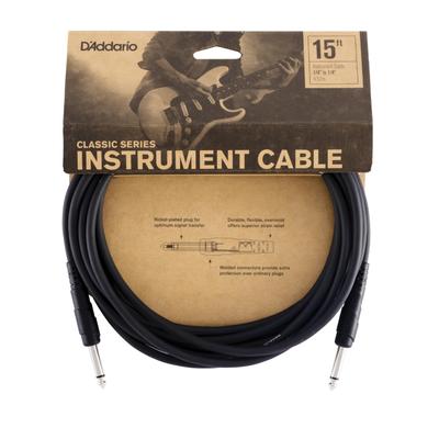 Classic Series Instrument Cable Shielded Guitar Cable D'Addario PW-CGT-15 (4.6m S-S)