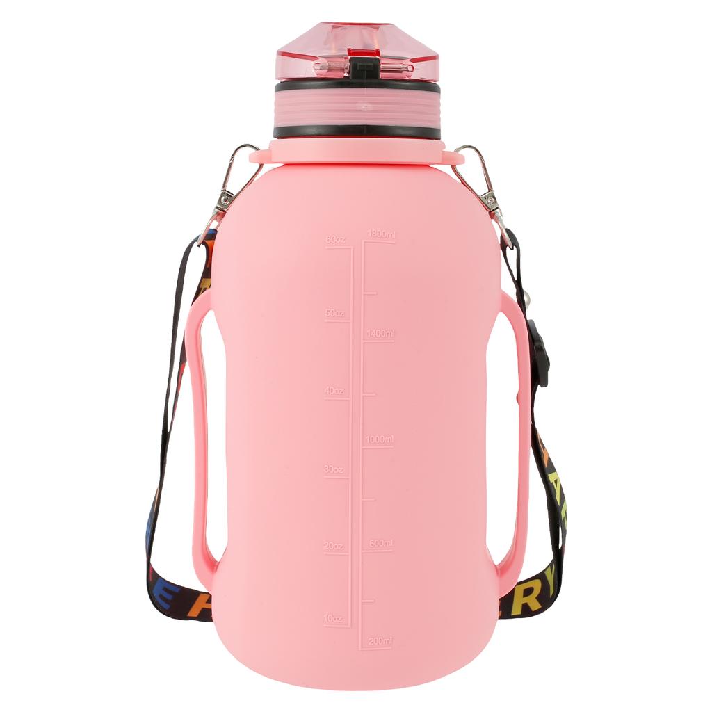 Składana Butelka na Wodę 2L/64oz Sportowa Składana Butelka na Wodę z Paskiem Uchwytem Silikonowa Butelka na Wodę ze Słomką