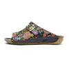 Johnature Chaussures d'été pour femmes, pantoufles d'extérieur en cuir véritable, sandales plates confortables rétro peintes à la main, nouvelle collection 2023