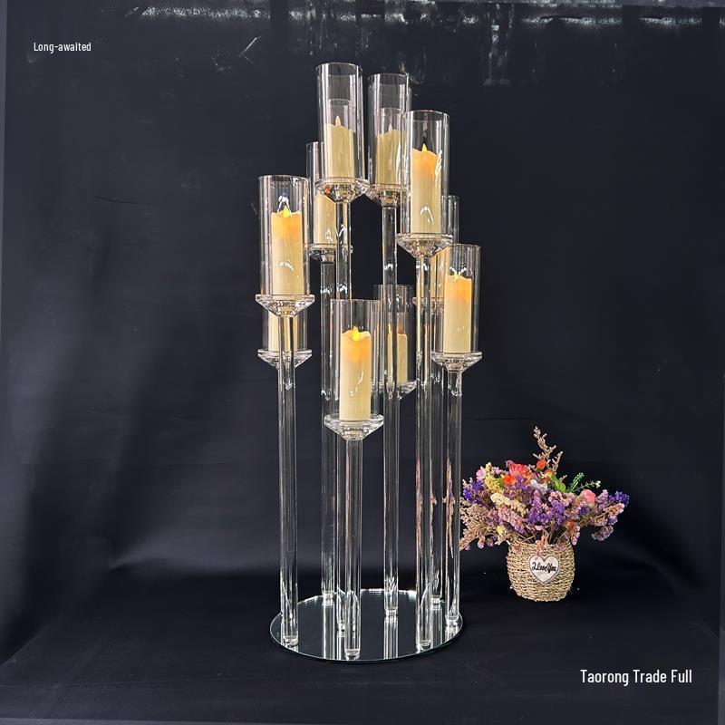 European Crystal Candlestick - Elegant Wedding & Home Décor Candle Holder