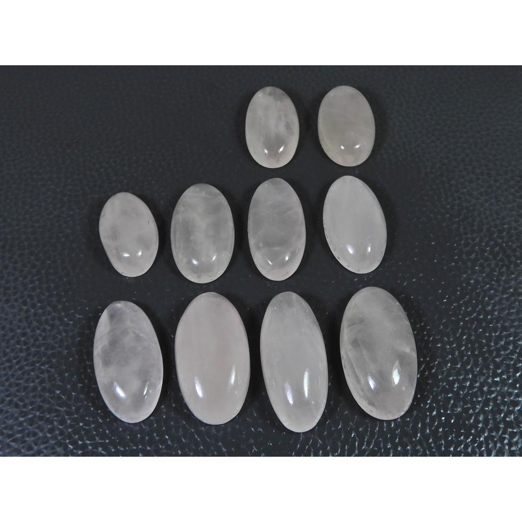 260Cts.Natural Pink Rose Quartz Oval Shape Cabachon Loose Gemstone 10Pcs Lot C-2525