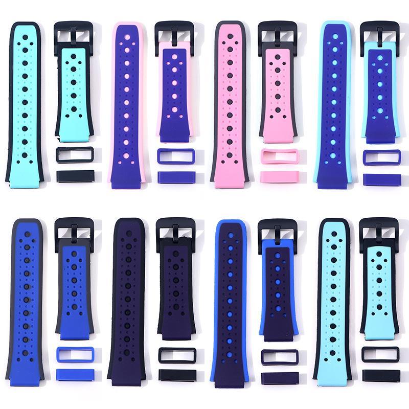 18Mm Universal Kid Smart Sport Watch Band Silicone Strap Adjustable Wristwatch Replacement Strap Waterproof Watch Strap