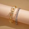 18k real gold electroplated zircon serpentine geometric buckle bracelet, environmentally friendly jewelry.