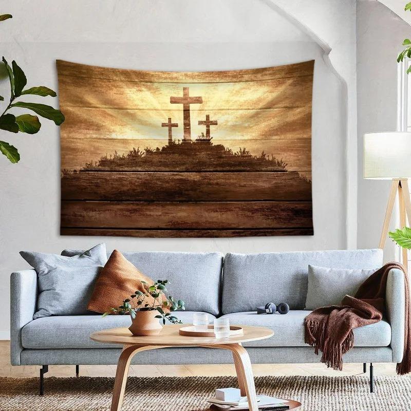 Resurrection Cross Pattern Decoration Bedroom Living Room Tapestry Home Wall Decoration Tapestry