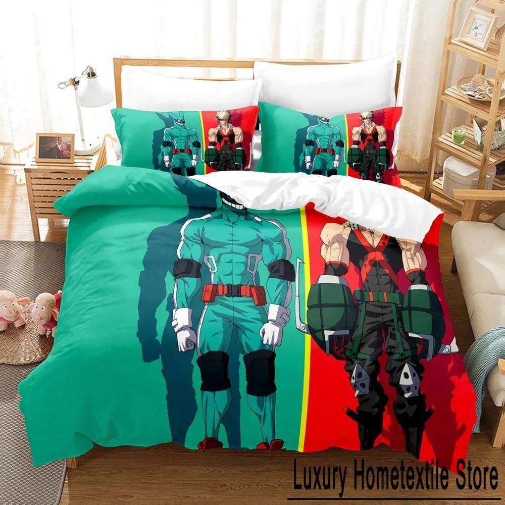 My Hero Academia Bedding Set Japan Anime Comfortable Quilt Cover Single Double Queen Twin Full Size Duvet Cover Teens Bed Linen