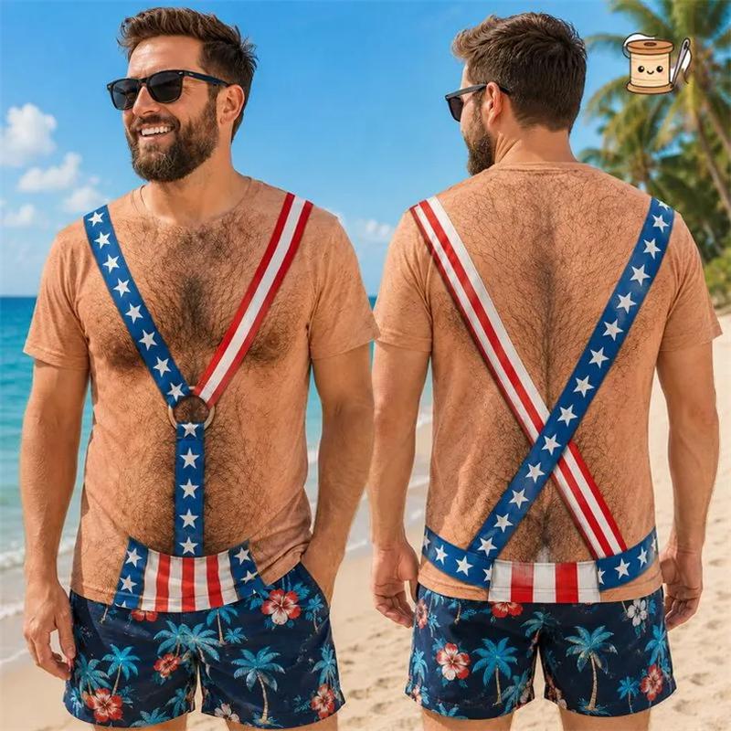 Maglietta Fantasia Muscoli Finti 3D Nuova Stampa Torso Muscoloso Hawaiano Floreale Tropicale Bikini Uomo Donna Halloween Top Casual