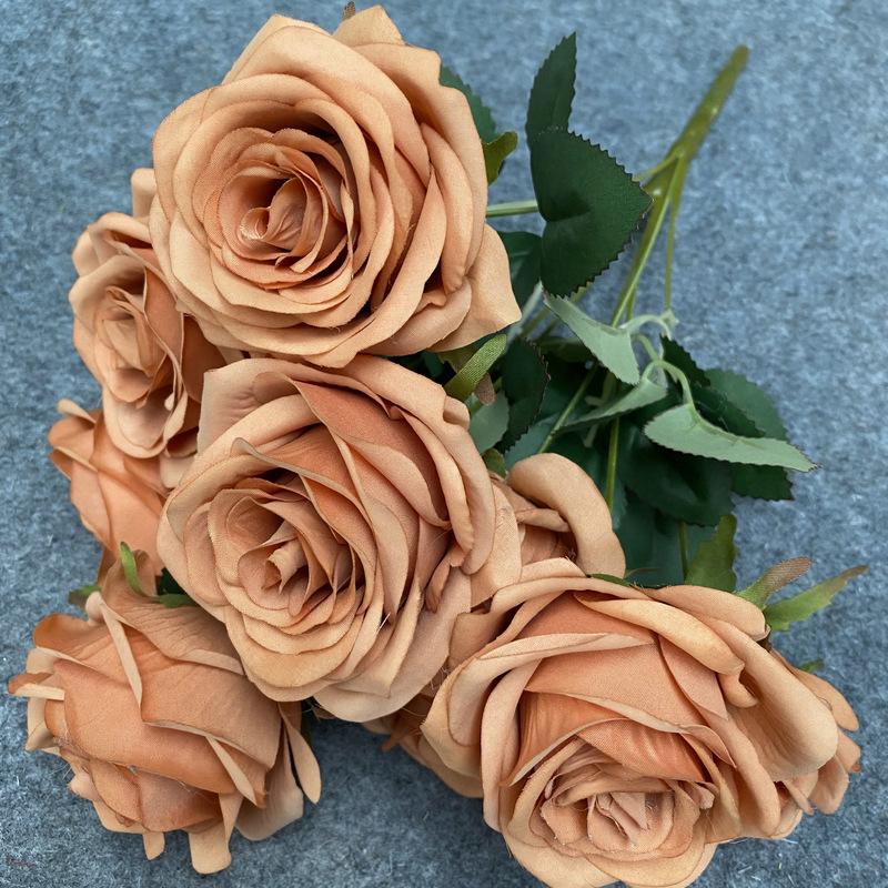 9 Roses/Bouquet Rose Artificial Flower Fake Silk Flowers Wedding Roses Decoration Party Display Floral Gift