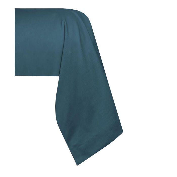 1 Taie de traversin percale de coton uni 45 x 185 cm Elysee pétrole