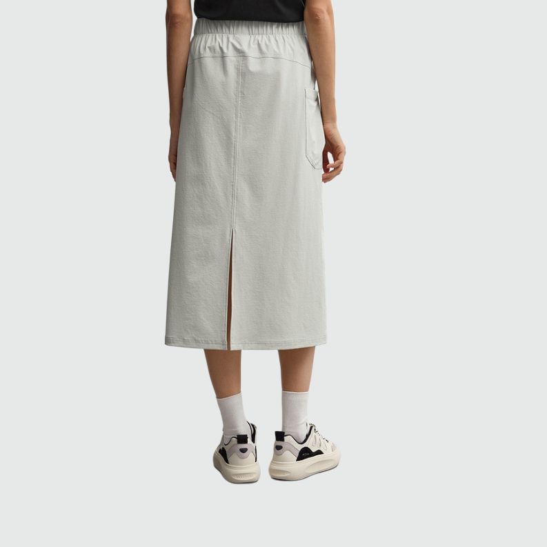 Skechers Go Dri Quick-Dry Woven Mid-Rise Sports Casual Long Skirt Women skirts P226W052-00MV