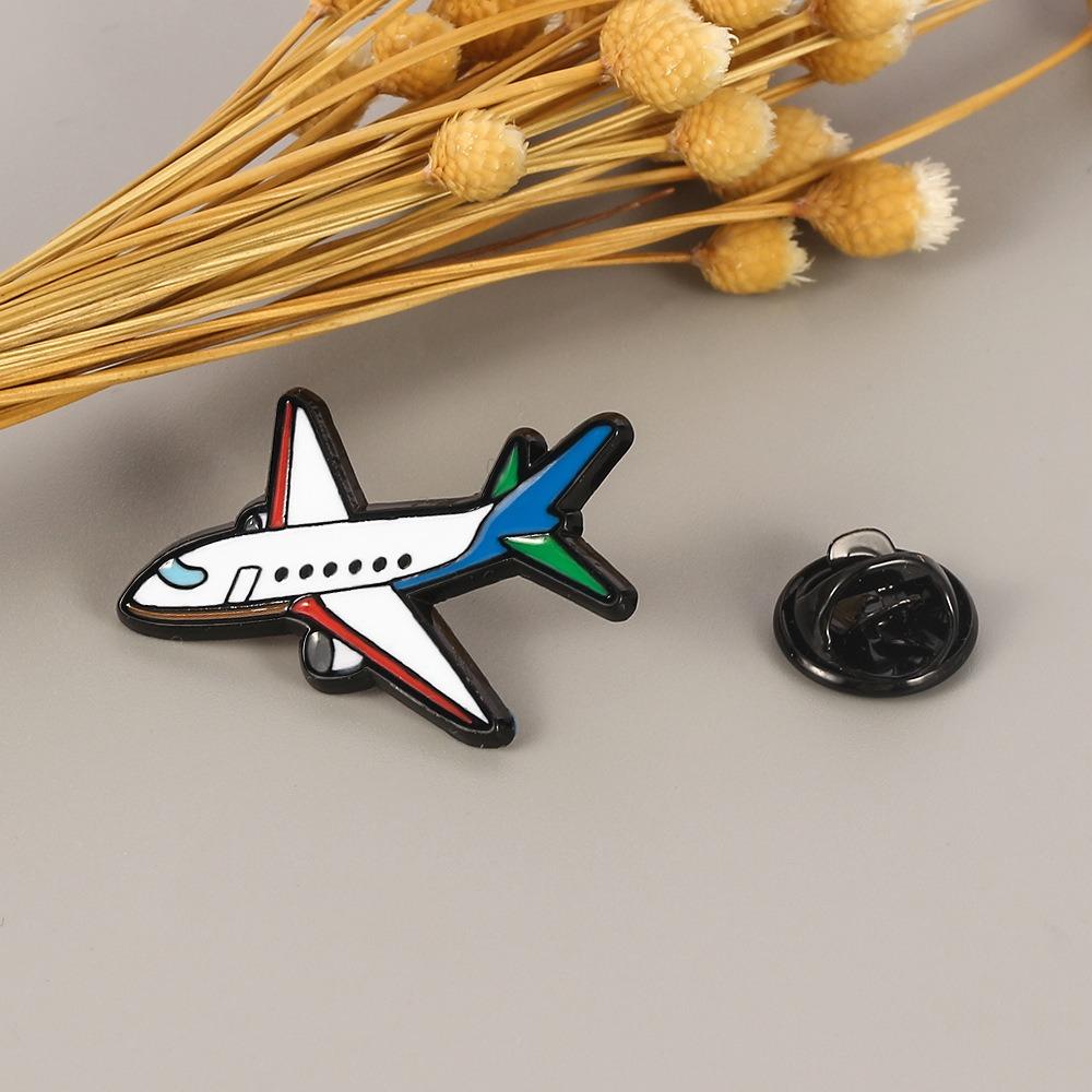 Creative Cartoon Airplane Lapel Pin Airliner Letter Aircraft Brooch  Jewelry Gift